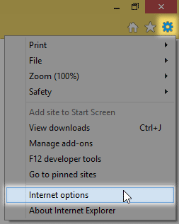 ie settings menu